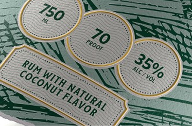 Embossed label finish sample